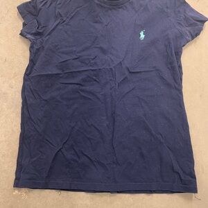Ralph Lauren Polo Navy Shirt with Aqua Logo